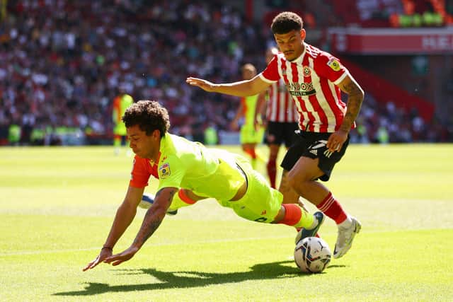 Morgan Gibbs-White playing for Sheffield United on loan two seasons ago against Nottingham Forest the team he would join for £44m. (Picture: Clive Brunskill/Getty Images)