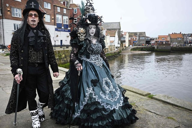 Thousands have descended on the seaside town for the goth festival, in their elaborate outfits and striking makeup.
