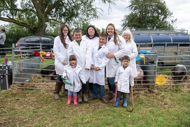 The four Horsley sisters - they also have a brother - and their sons are all involved in pig rearing