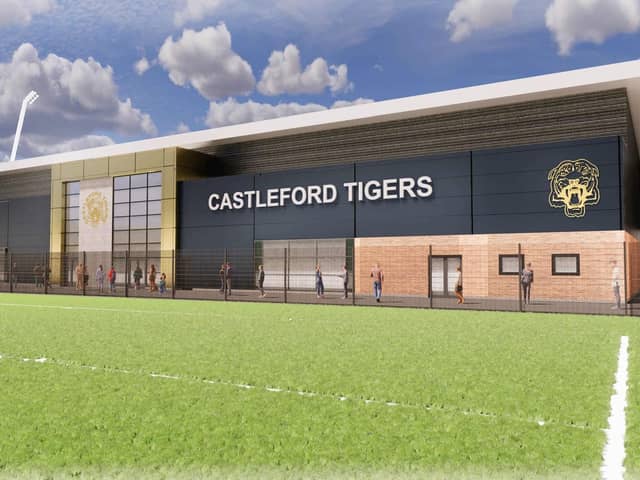 An artist's impression of the new main stand at Wheldon Road. (Photo: CASTLEFORD TIGERS/HIGHGROVE GROUP/WMA ARCHITECTS)