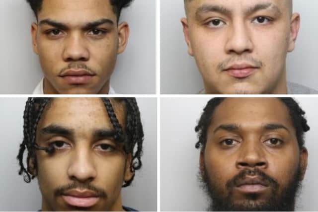 (clockwise from top left) Aquade Jeffers, Enham Nishat, Ranei Wilks and Caleb Awe are wanted over the murder of Jamie Meah in Armley. Photo: West Yorkshire Police