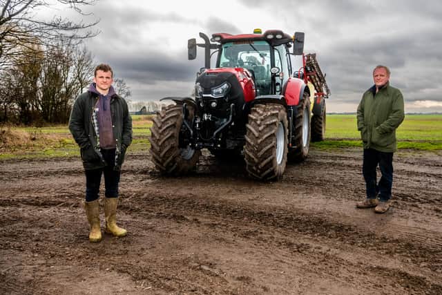 Farmers Sam Brooke, with his father James Brooke, of Bank House Farm, High Levels Bank, near Doncaster. The family run an arable and Dairy farm across 1500 acres - Sam farms with his father James and his uncle Matthew.