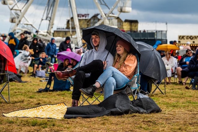 A couple make the most of the weather