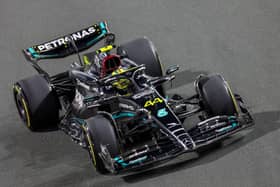 Mercedes' British driver Lewis Hamilton drives during the second practice session ahead of the 2023 Saudi Arabia Formula One (Picture: GIUSEPPE CACACE/AFP via Getty Images)