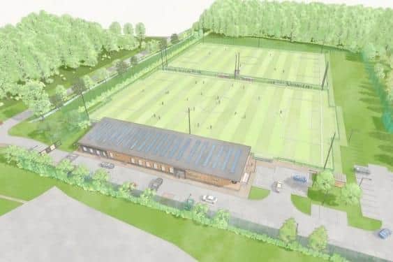 Harrogate Town training ground plans in Wetherby. Pic by Bowman Riley.