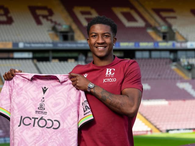 Latest Bradford City signing Josh Neufville. Picture courtesy of Bradford City AFC.