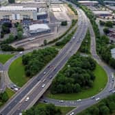 The M621 near junction 2 and Elland Road, Leeds. (Pic credit: National Highways)