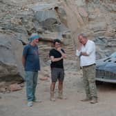Undated Handout Photo from The Grand Tour: Sand Job. Pictured: James May, Jeremy Clarkson and Richard Hammond. See PA Feature SHOWBIZ TV Grand Tour. WARNING: This picture must only be used to accompany PA Feature SHOWBIZ TV Grand Tour. PA Photo. Picture credit should read: ©Netflix 2024. NOTE TO EDITORS: This picture must only be used to accompany PA Feature SHOWBIZ TV Grand Tour.