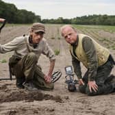 Mackenzie Crook as Andy and Toby Jones as Lance in The Detectorists. Picture: PA Photo/BBC/ Channel X/Kevin Baker.