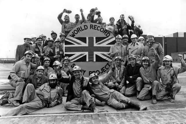 Miners at Gascoigne Wood Selby Coalfield in Jan 1986