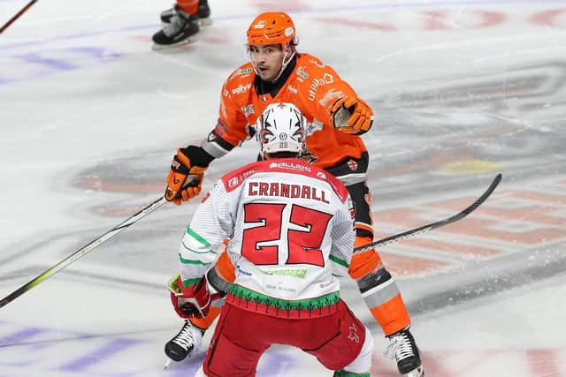 TREBLE HUNTER: Cole Shudra is convinced Sheffield Steelersw have what it takes to win the treble in 2023-24. Picture: Hayley Roberts/Steelers Media.