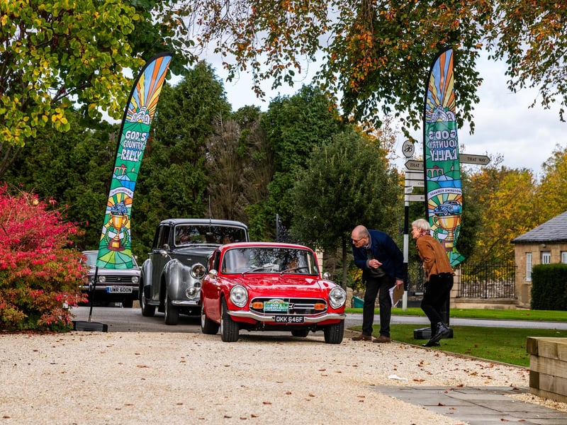 Pictured Ed Anderson, Chairman of Yorkshire Historic Churches Trust, welcoming drivers to Bowcliffe Hall near Bramham.