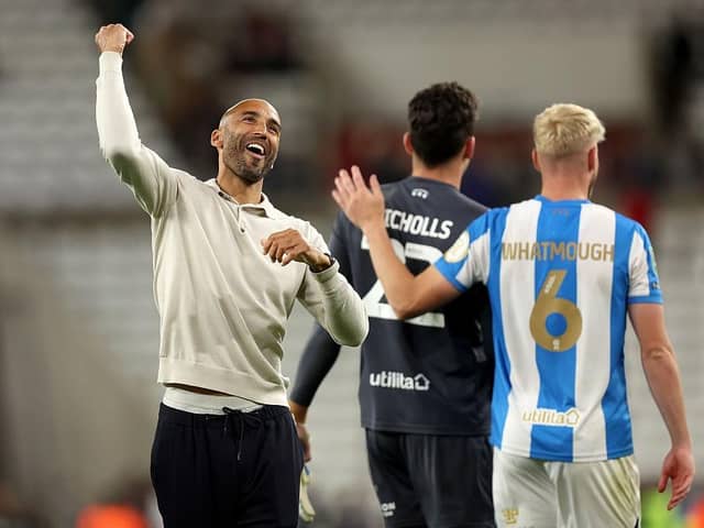 HAPPY DAYS: Lee Grant revels in Huddersfield Town's penalty shoot-out victory over Sunderland (Image: George Wood/Getty Images)