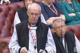 The Archbishop of Canterbury, the Most Rev Justin Welby speaking in the House of Lords, London, during the debate on the Government's Illegal Migration Bill. Picture date: Wednesday May 10, 2023. PA Photo. See PA story Politics Migrants. Photo credit should read: House of Lords/UK Parliament/PA Wire