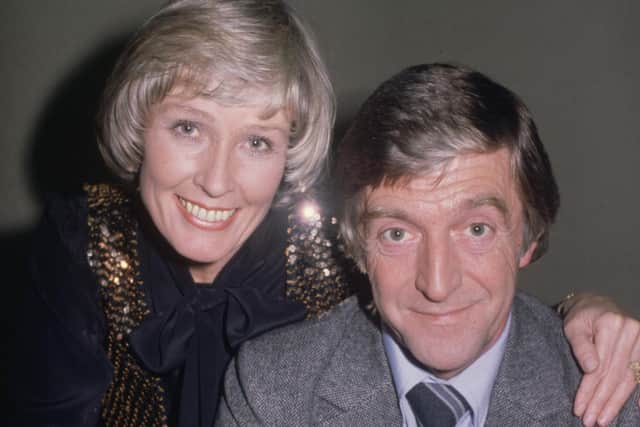 28th October 1980:  British television presenter and interviewer Michael Parkinson with his wife Mary.  (Photo by Hulton Archive/Getty Images)