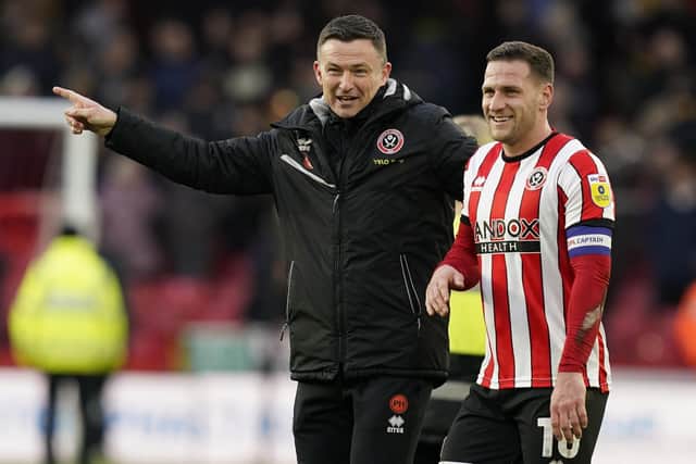 LOYAL SERVANT: Billy Sharp with Sheffield United manager Paul Heckingbottom