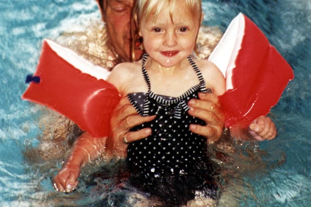 Learning to swim in the Leisure Pool at Ponds Forge in 1997