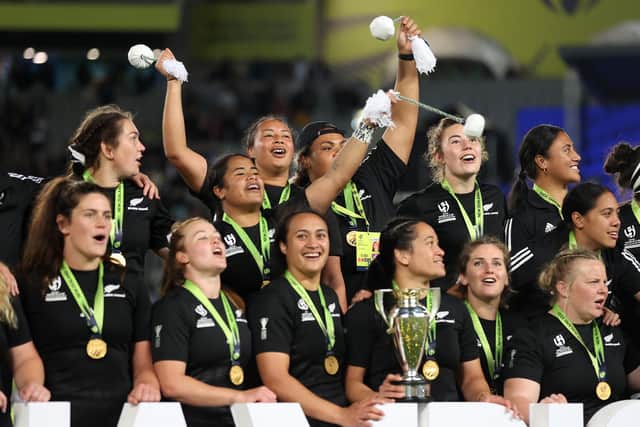 New Zealand players celebrate winning the Rugby World Cup 2021 Final match between New Zealand and England at Eden Park (Picture: Phil Walter/Getty Images)
