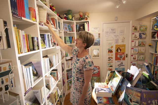 Claire Flack pictured at The Wonky Tree, independent bookshop, Leyburn. .Picture taken by Yorkshire Post Photographer Simon Hulme