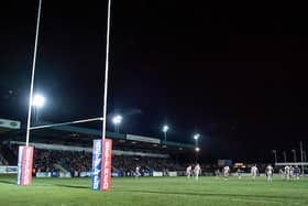 A view of Featherstone's stadium at Post Office Road during a game against Leigh last year.  Picture by Allan McKenzie/SWpix.com.