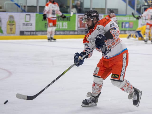MOVING ON UP: Sheffield Steeldogs' Jack Brammer has been rewarded for his development in recent seasons by being made an assistant captain by player-coach, Ben Morgan. Picture: Tony Johnson.
