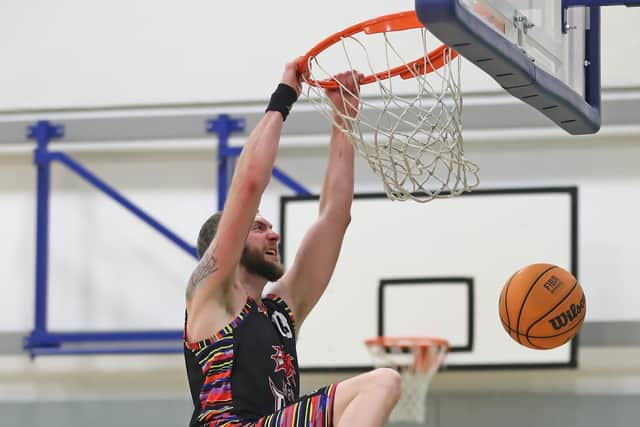 No slam dunk: Ricky Fetske, who has been one of the Bradford Dragons' long-standing players, in action in a recent National Basketball League Division One game (Picture: Max Lomas)