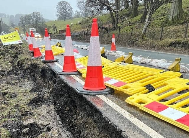 The A59 at Kex Gill, near Harrogate, had to be closed due to a landslip. The key route is set to re-open before the end of June after an extensive repair scheme to stabilise the landslip has been completed
