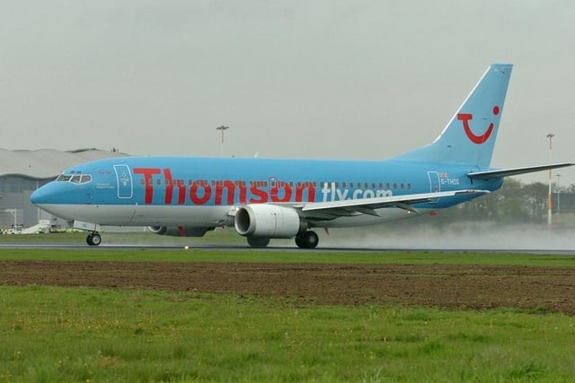The first plane to take off at the airport was a Thomas fly Boeing 737.