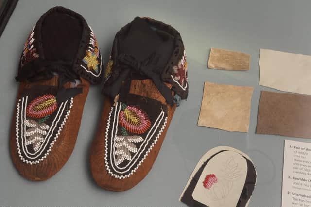 Worn as slippers, Charlotte's deerskin Iroquois moccasins. Picture: Simon Warner/Bronte Parsonage Museum