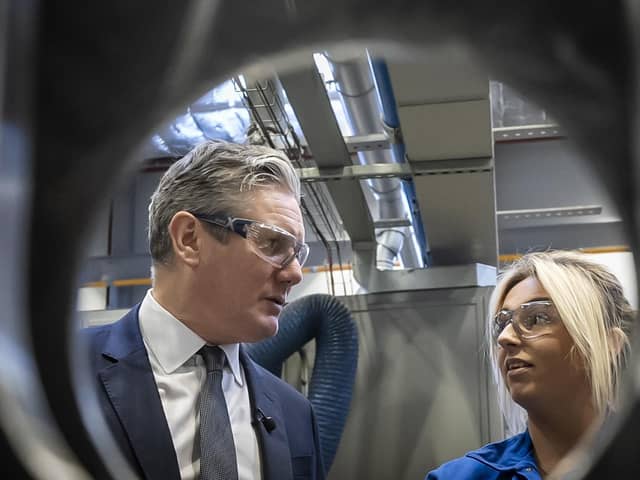 Labour Party leader Sir Keir Starmer during a campaign visit to BAE Systems in Barrow-in-Furness, Cumbria. PIC: Danny Lawson/PA Wire