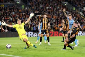 PLAY IT AGAIN: Hull City's Aaron Connolly takes a shot in September's reverse fixture