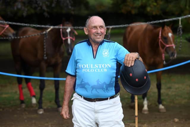 86 year old polo player John Nash, pictured at Toulson Polo Club, near Tadcaster.