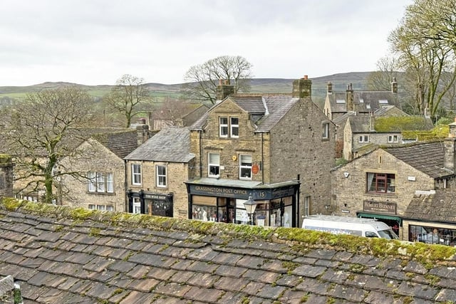 Views over the rooftops to Dales countryside