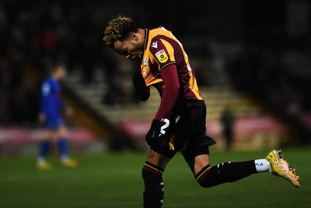 GOOD TIMES: Tyreik Wright during his first spell at Bradford City