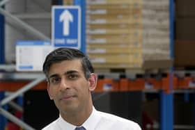 Prime Minister Rishi Sunak during a PM Connect event at the IKEA distribution centre in Dartford, Kent. Picture: Kin Cheung/PA Wire