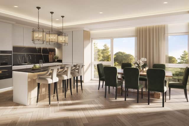 An open plan living area in one of the apartments.