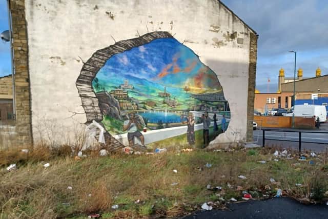 A vivid mural on Leeds Road, painted in 2021 the run up to the 2025 announcement, is one site that could benefit from some tidying up.