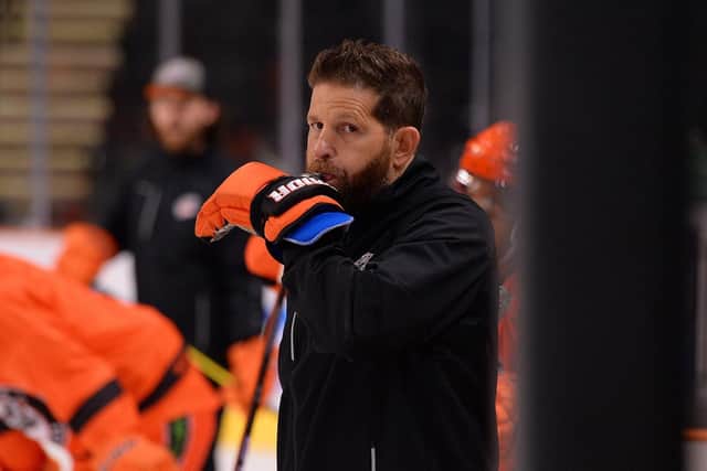 EXCITED: Sheffield Steelers' head coach Aaron Fox is delighted to have landed former AHL centre Mark Simpson. Picture courtesy of Dean Woolley/Steelers Media.