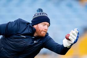 Jonny Bairstow, seen warming up before yesterday's game, took three catches on his return behind the stumps for Yorkshire. Picture by Allan McKenzie/SWpix.com