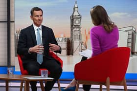 Chancellor of the Exchequer Jeremy Hunt, appearing on the BBC 1 current affairs programme, Sunday With Laura Kuenssberg.