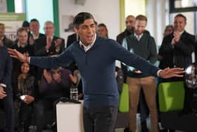 Rishi Sunak speaks during a visit to the MyPlace Youth Centre, in Mansfield, in the East Midlands.