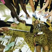 Quadruple: Sheffield Hatters players celebrate their dominant SLB Women's 2025/26 campaign (Picture: Adam Bates)