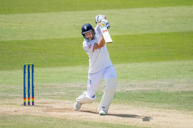 Joe Root hits out during last summer's Headingley Ashes Test. Picture by Allan McKenzie/SWpix.com