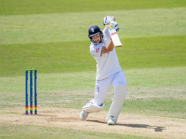 Joe Root hits out during last summer's Headingley Ashes Test. Picture by Allan McKenzie/SWpix.com