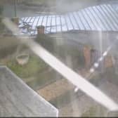 Cameras operated by Christian Woollas Security captured the footage on Sunday evening at the height of the storm.
credit: Christian Woollas Security