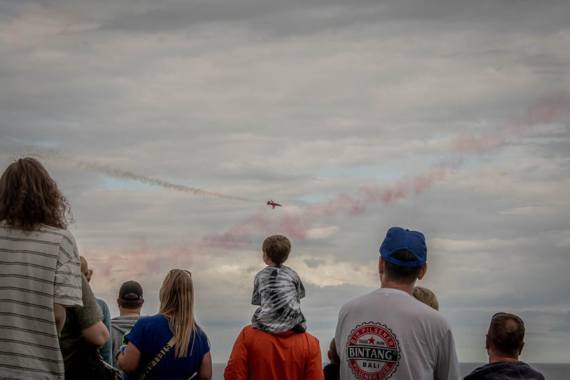 Youngsters getting a good view of the Red Arrows.
picture: Deborah McCarthy
