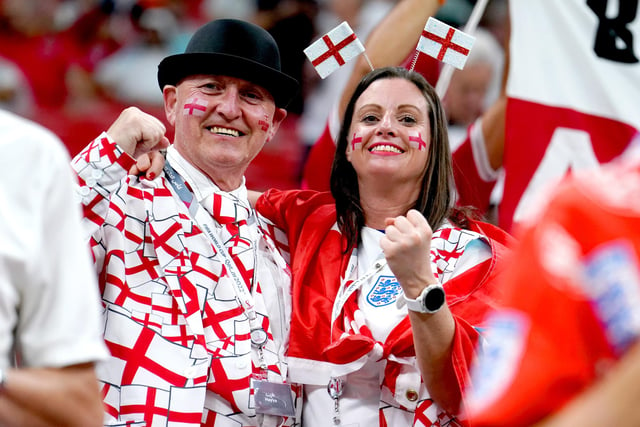 England fans in the stands ahead of the FIFA World Cup Round of Sixteen match at the Al-Bayt Stadium in Al Khor, Qatar.