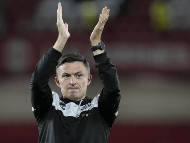 CELKEBRATIONS: Manager Paul Heckingbottom was keen to highlight the achievements of Chris Basham and Ismaila Coulibaly at opposite ends of their Sheffield United careers