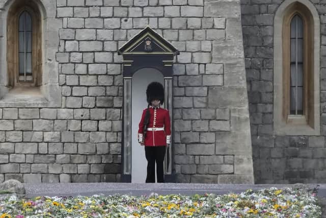 Guard of the Household Division on sentry duty at Windsor Castle (Photo by Christopher Furlong/Getty Images)