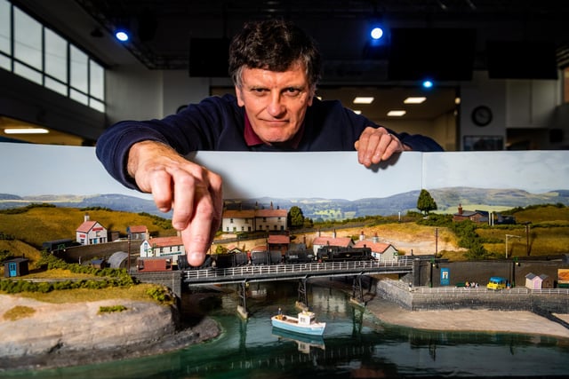 Kevin Smith, of Whitby, with his layout called 'Sandy Bay' of his interpretation of the North Yorkshire Coast.